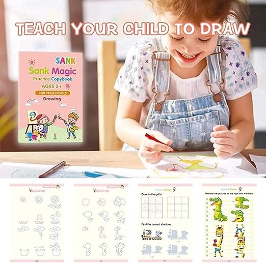 Sank Magic Practice Copybook, (5 Book+10 Refill+1 Pen+1 Grip)
