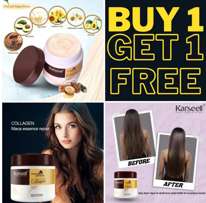 Karseel Collagen Hair Mask (For all hair type)- Buy 1 Get 1 Free