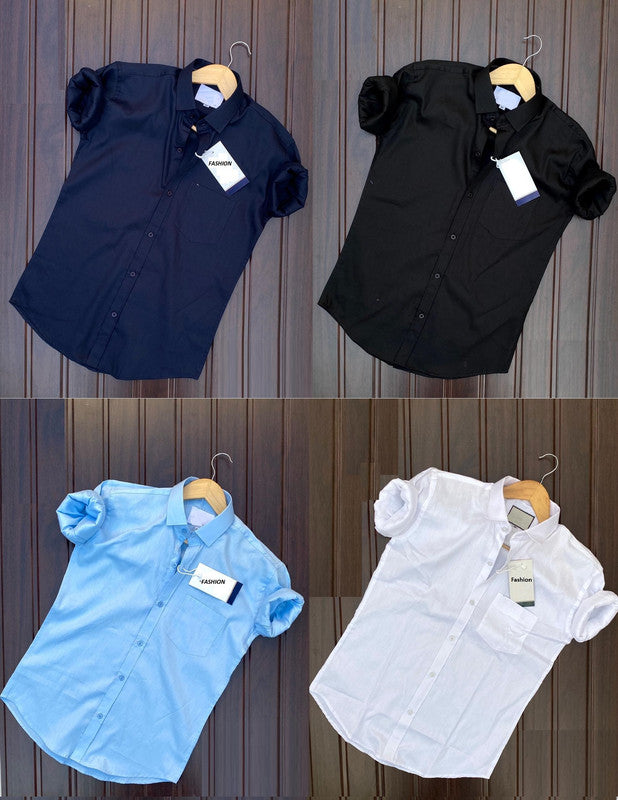 Combo of 4 Casual Shirts for Men (Multicolor, S)