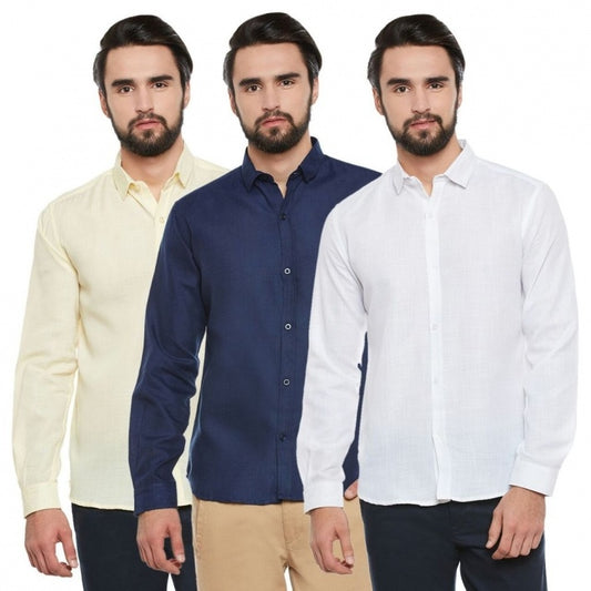 Combo of 3 Casual Men's Shirts (Multicolor, S)