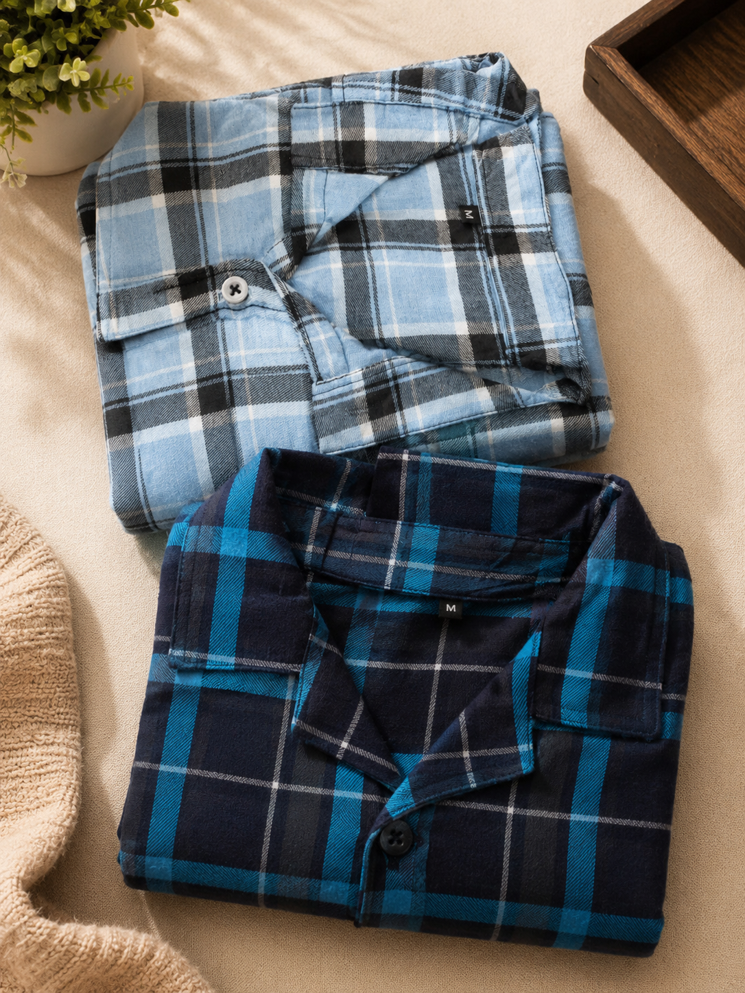 Muticoloured Cotton Checkered Shirts (Pack of 3)