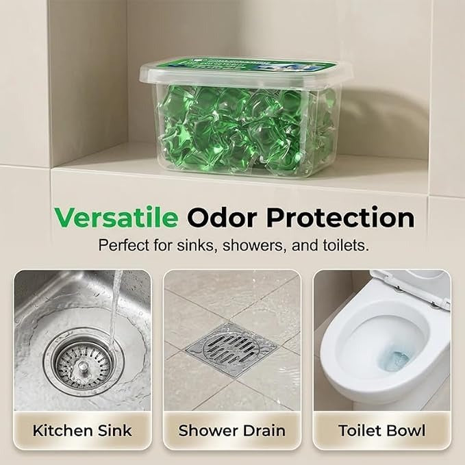 Sink deodorizer pods for kitchen and bathroom Drain 30 pods
