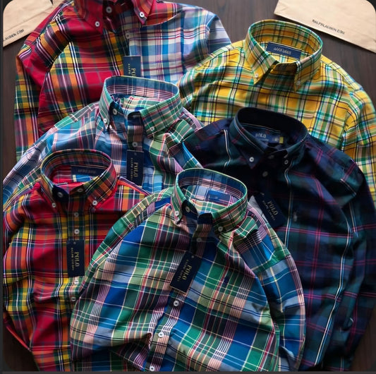 Latest Cotton Full Sleeves Multicolours Check Shirts (Pack Of 5)