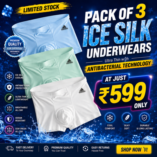 Ice-Silk Men's Underwear (Pack Of 3)