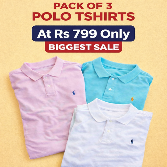 Pack of 3 Polo Neck T-Shirts