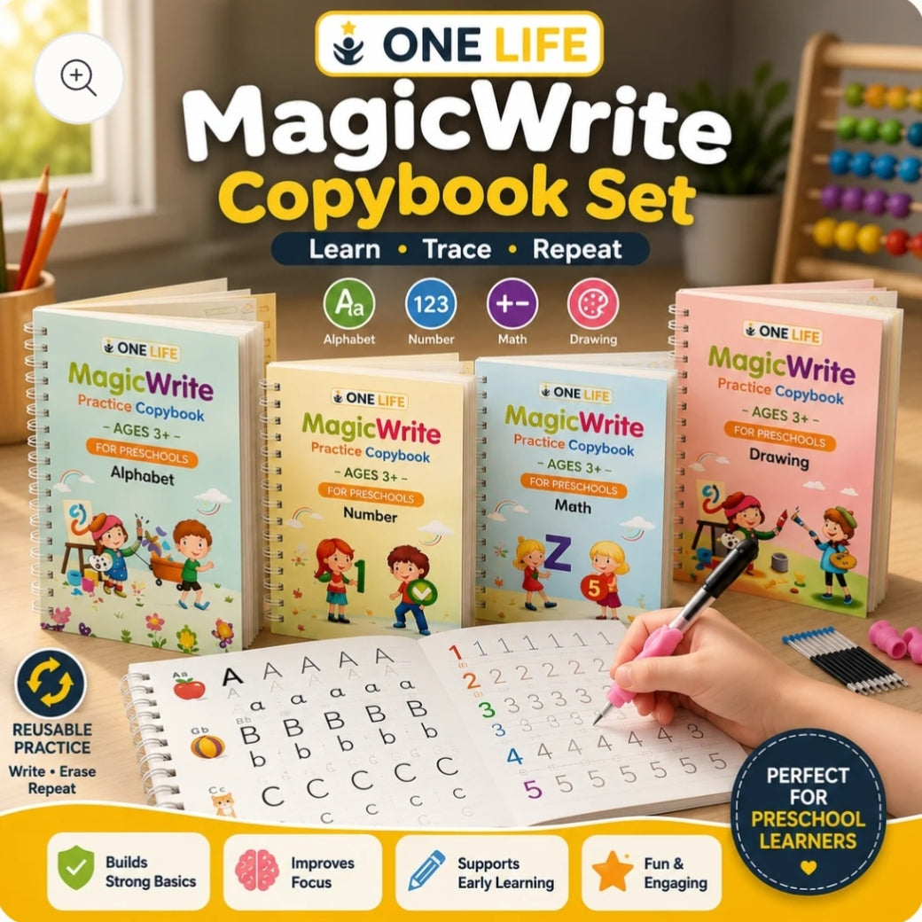 Sank Magic Practice Copybook, (5 Book+10 Refill+1 Pen+1 Grip)
