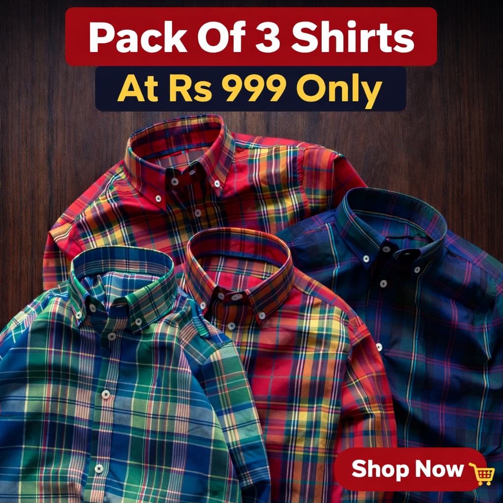 Pack of 3 Check shirts Multicolours Multibrands Good Quality
