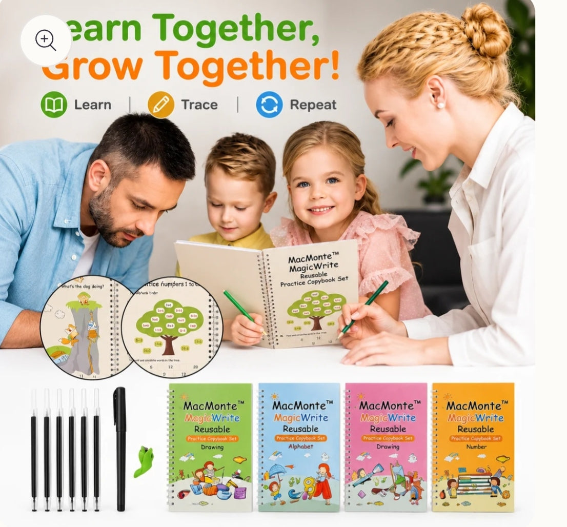 Sank Magic Practice Copybook, (5 Book+10 Refill+1 Pen+1 Grip)
