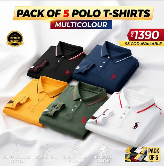 Polo T - Shirts Pack Of 5